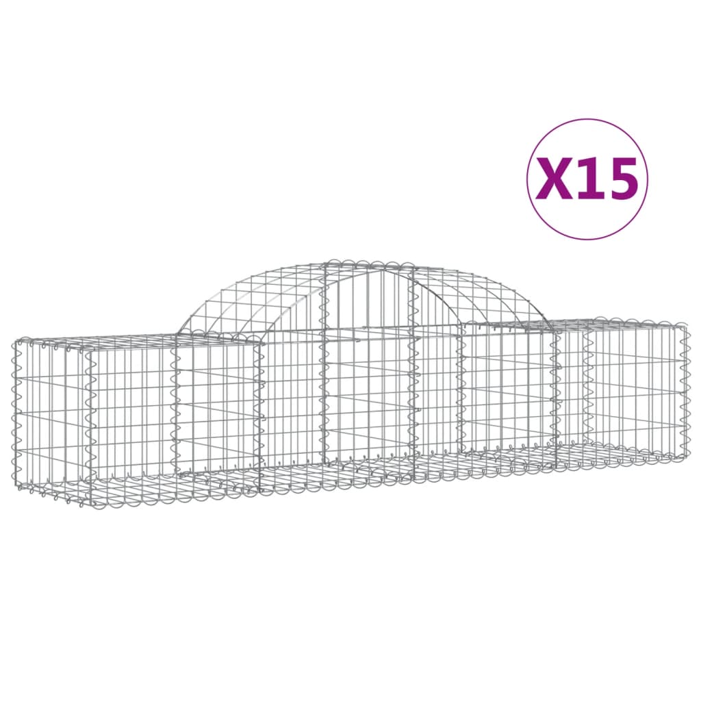 Cestas Vidaxl Schans 15 st 200x50x40 60 cm de hierro galvanizado