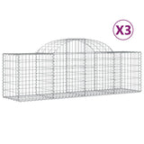 Vidaxl Schans kurve 3 st hvælvede 200x50x60 80 cm galvaniseret jern