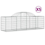 VidaXL Schanskorven 5 st gewelfd 200x50x60 80 cm gegalvaniseerd ijzer