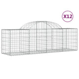 Vidaxl Schans kurver 12 st Vaulted 200x50x60 80 cm galvanisert jern