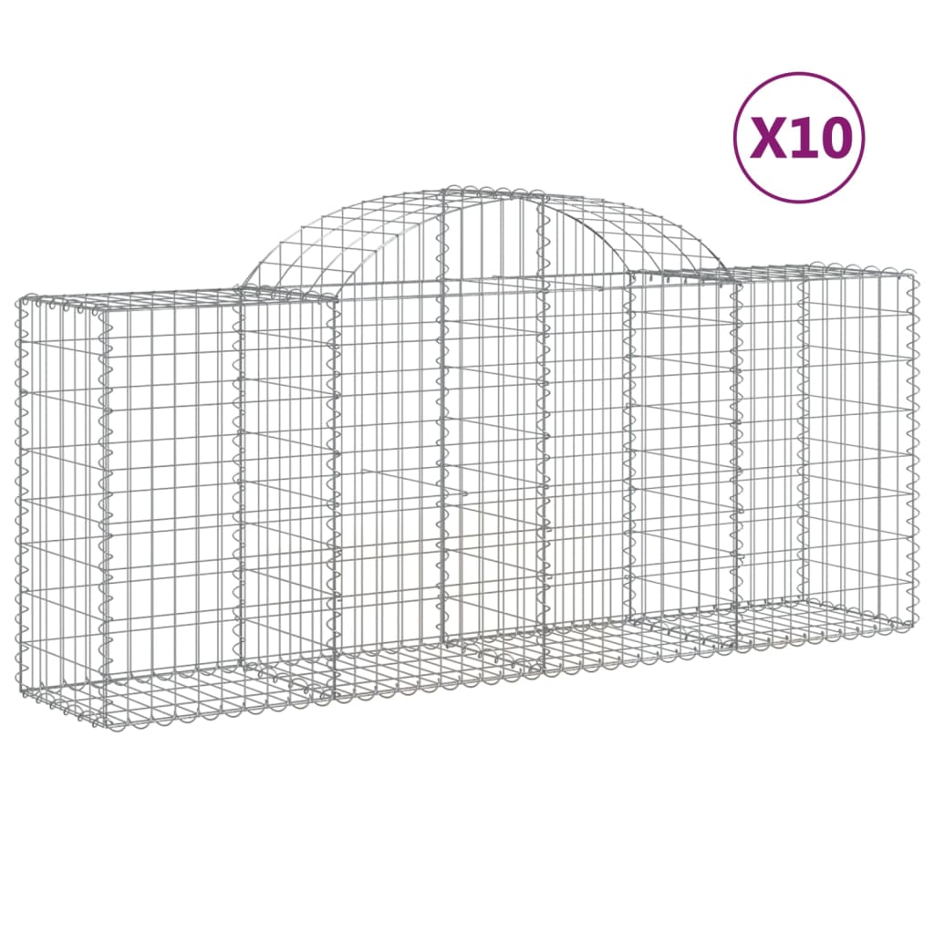 Vidaxl Schans kurver 10 st Vaulted 200x50x80 100 cm jern