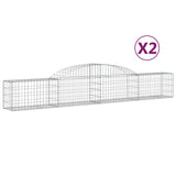 Vidaxl Schans kurve 2 st hvælvede 300x30x40 60 cm galvaniseret jern