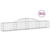 VidaXL Schanskorven 11 st gewelfd 300x30x40 60 cm gegalvaniseerd ijzer