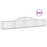 Vidaxl Schans kurver 15 St Vaulted 300x30x40 60 cm galvanisert jern