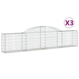 Vidaxl Schans Cestini 3 a volta 300x30x60 80 cm Galvanizzato