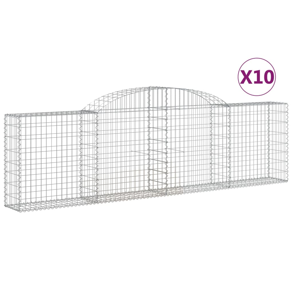 Vidaxl Schans Pankets 10 ST Voûté 300x30x80 100 cm fer