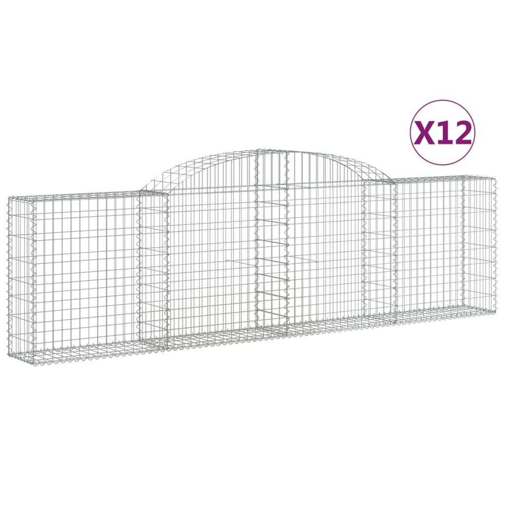 Vidaxl Schans kurver 12 St Vaulted 300x30x80 100 cm jern