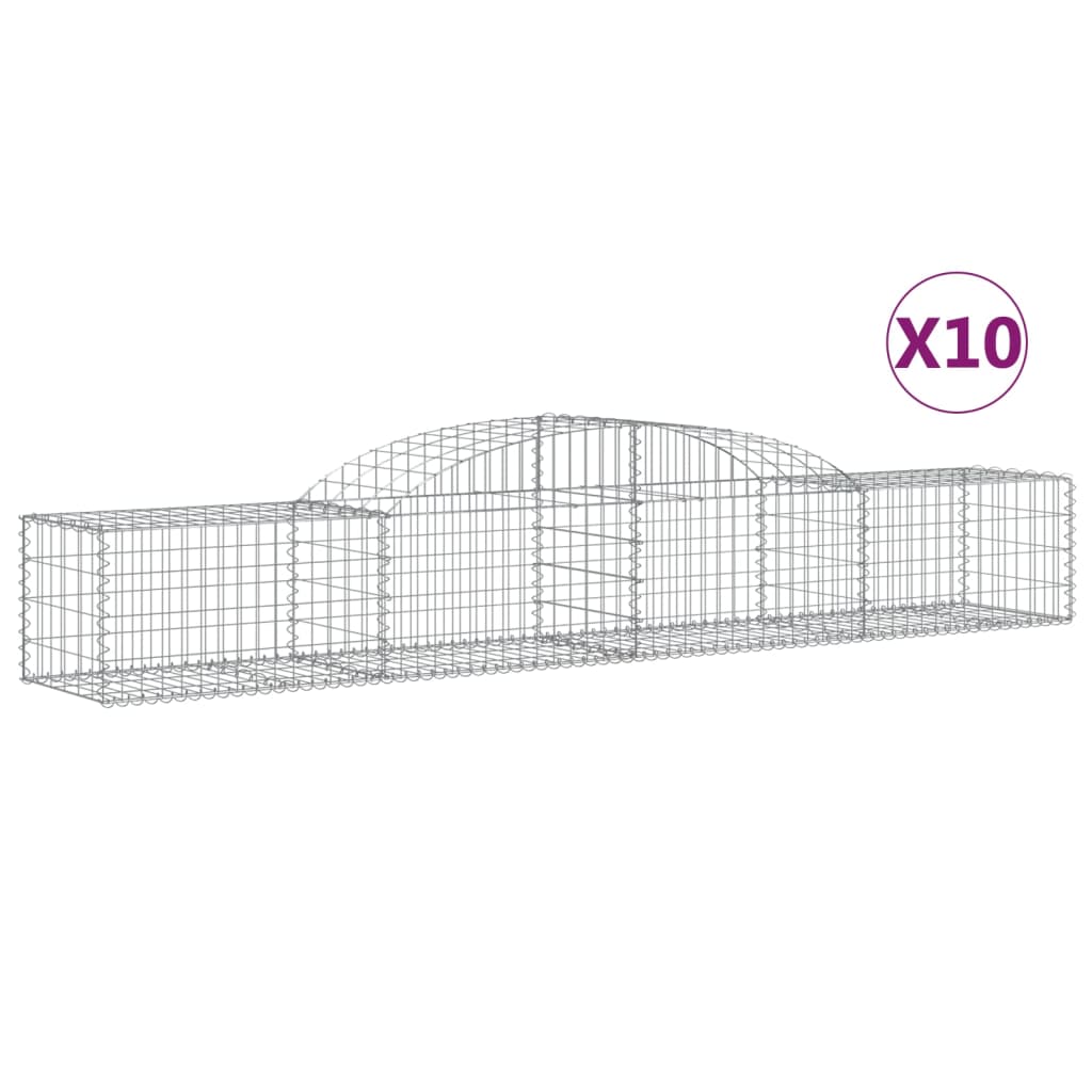 Vidaxl Schans baskets 10 st vaulted 300x50x40 60 cm galvanized iron