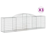 Vidaxl Schiags Kuerf 3 St Vaulted 300x50x80 100 cm galvaniséiert Eisen