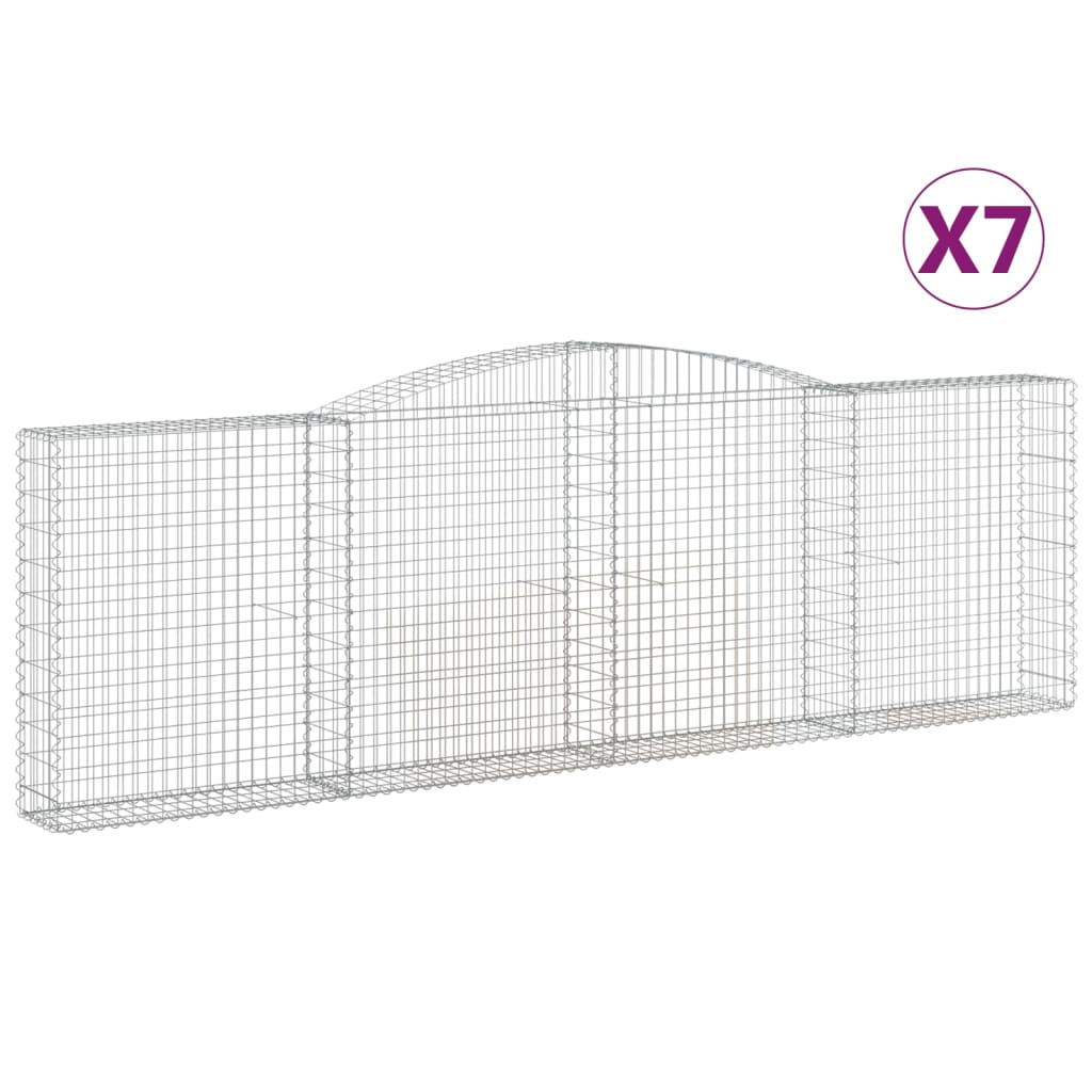 Vidaxl Schans Kosze 7 ST sklepione 400x30x120 140 cm żelazo