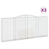 VidaXL Schans baskets 3 ST vaulted 400x30x160 180 cm iron