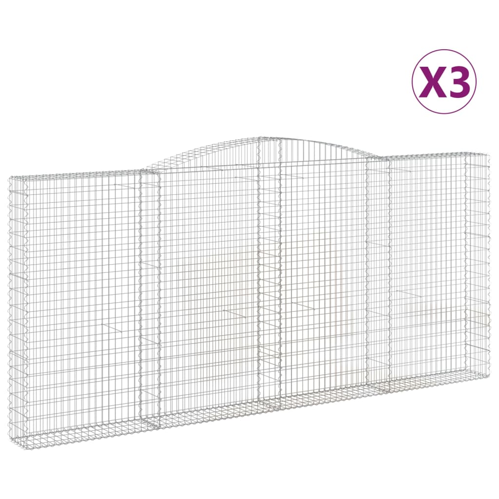 Vidaxl Schans koszyki 3 ST sklepione 400x30x180 200 cm żelazo