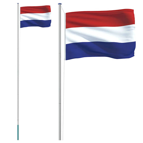 VidaXL Flagge mit Fahnenmast Niederlande 6,23 m Aluminium