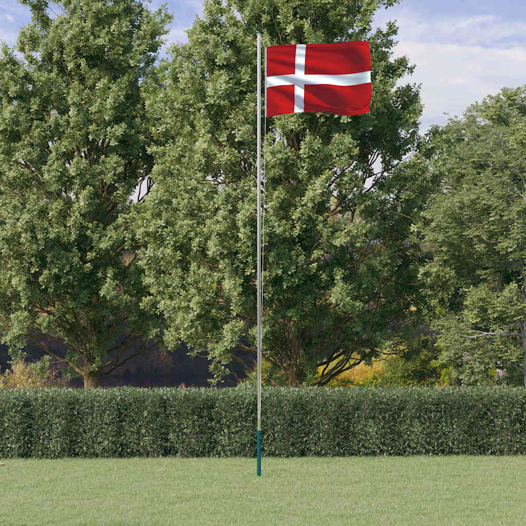 VidaXL Flagge mit Fahnenmast Dänemark 6,23 m Aluminium
