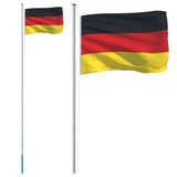 Bandera de Vidaxl con asta de bandera Alemania 6.23 m de aluminio