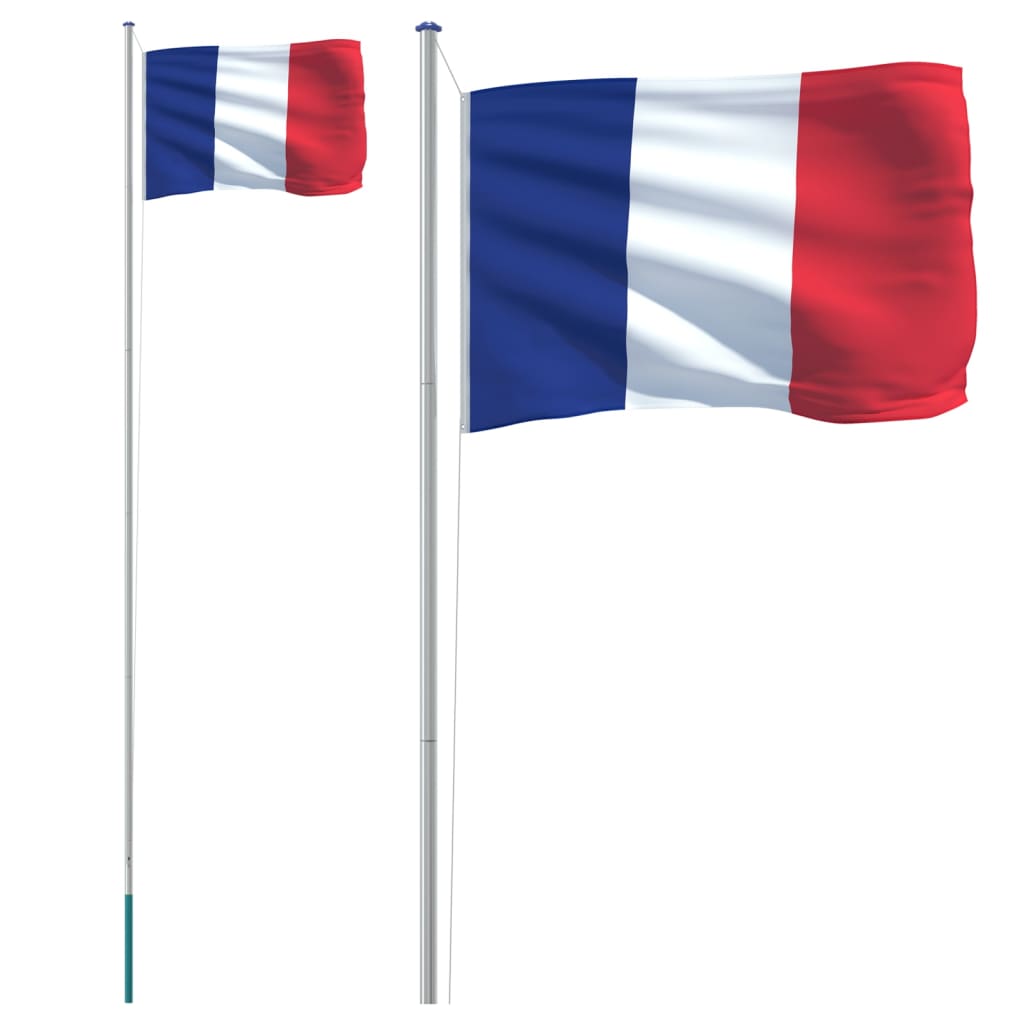 Flag vidaxl avec drapeau France 6,23 m en aluminium