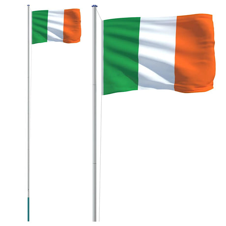 Vidaxl Flagge mit Fahnenmast Irland 6,08 m Aluminium