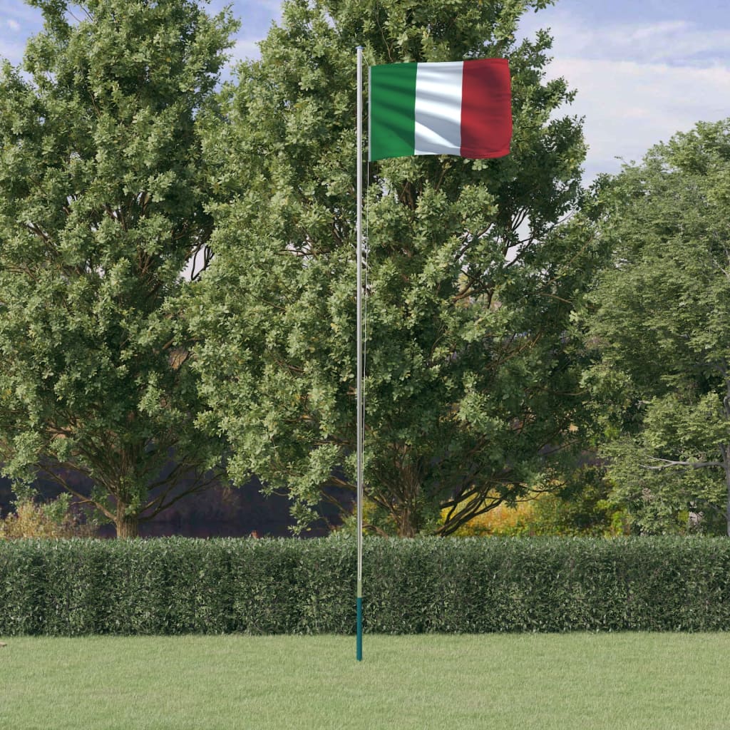 Bandera Vidaxl con asta de asta de aluminio Italia 6.23 m