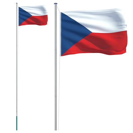 VidaXL Flagge mit Fahnenmast Tschechien 6,23 m Aluminium