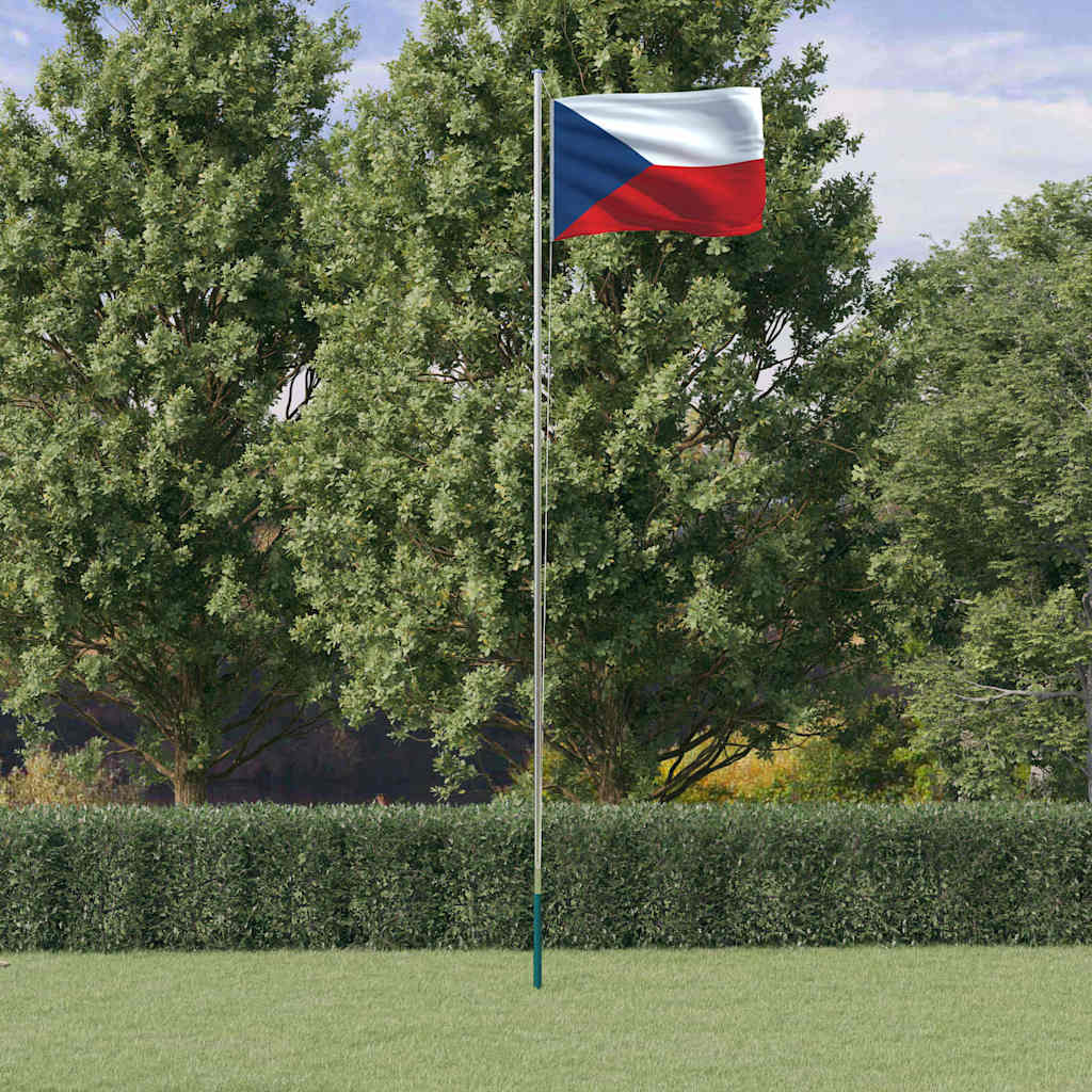VidaXL Flagge mit Fahnenmast Tschechien 6,23 m Aluminium