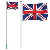 VidaXL Flagge mit Fahnenmast Vereinigtes Königreich 6,23 m Aluminium