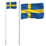 VidaXL Flagge mit Fahnenmast Schweden 6,23 m Aluminium