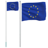 VidaXL Flagge mit Fahnenmast Europa 6,23 m Aluminium