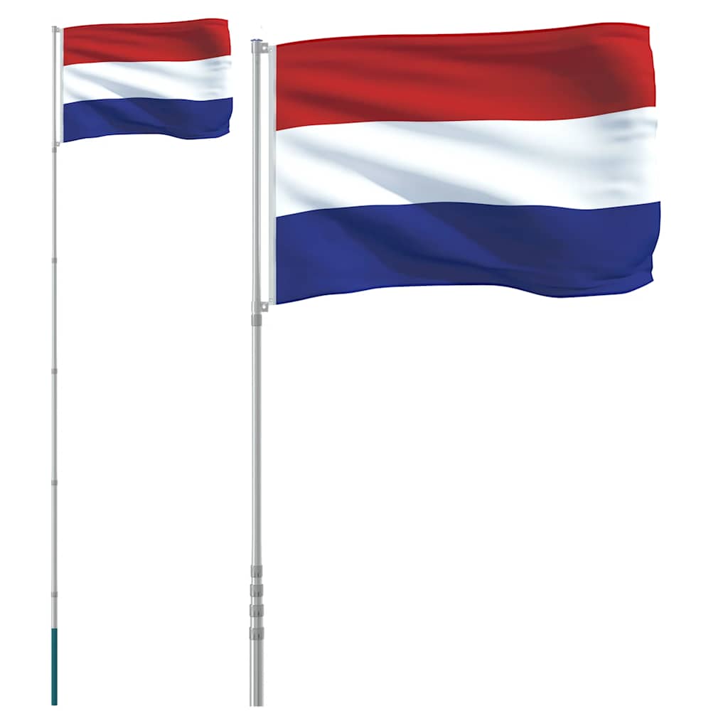 VidaXL Flagge mit Fahnenmast Niederlande 5,55 m Aluminium