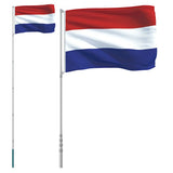 VidaXL Flagge mit Fahnenmast Niederlande 5,55 m Aluminium
