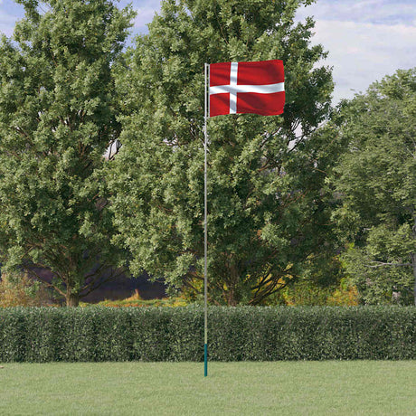 VidaXL Flagge mit Fahnenmast Dänemark 5,55 m Aluminium
