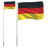 VidaXL Flagge mit Fahnenmast Deutschland 5,55 m Aluminium