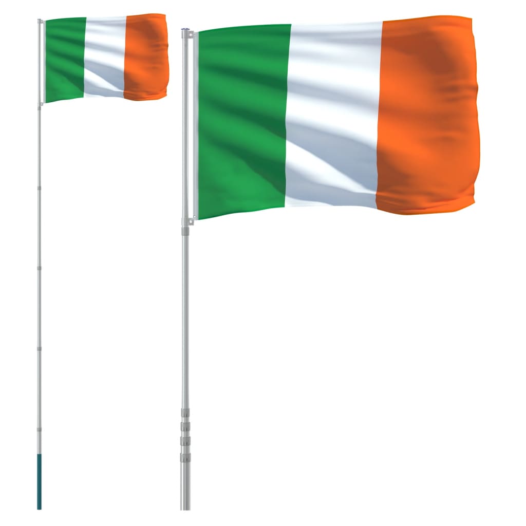 Vidaxl -flag med flagstang Irland 5,55 m aluminium