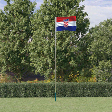 Vidaxl vlag met vlaggenmast kroatië 5,5 m aluminium