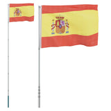 Vidaxl -flag med flagstang Spanien 5,55 m aluminium