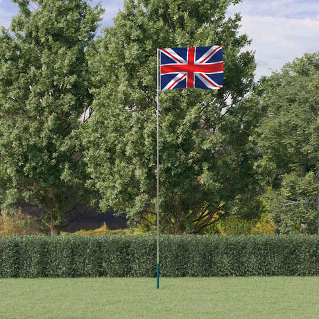 VidaXL Flagge mit Fahnenmast Vereinigtes Königreich 5,55 m Aluminium