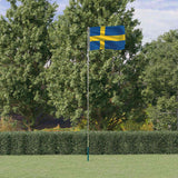 VidaXL Flagge mit Fahnenmast Schweden 5,55 m Aluminium