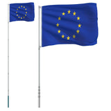 Zastava Vidaxl z Flagpole Europe 5,55 m aluminij