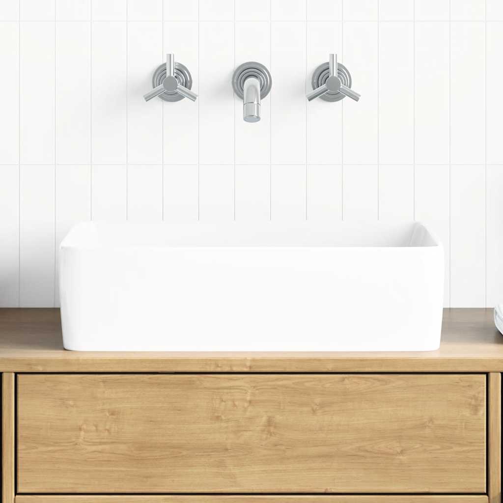 Vidaxx Spüle 48x37x13 rechteckig aus Keramik weiß