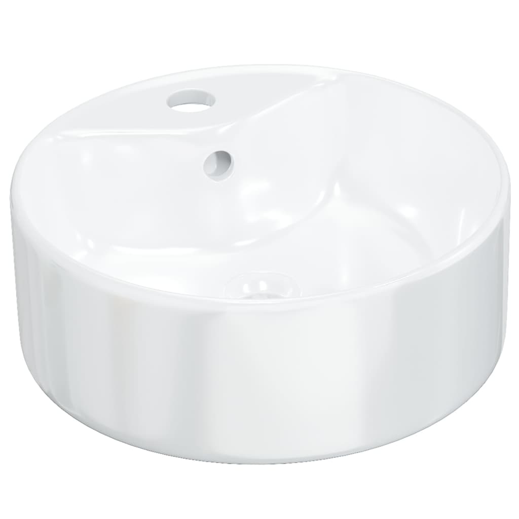 Vidaxx Waschbecken 40x14,5 cm rund aus Keramik weiß