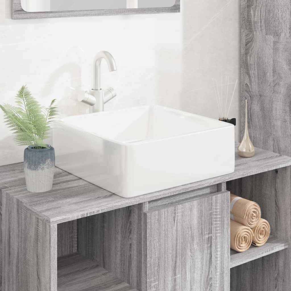 Vidaxx Waschbecken 37x37x13 cm quadratisch aus Keramik weiß