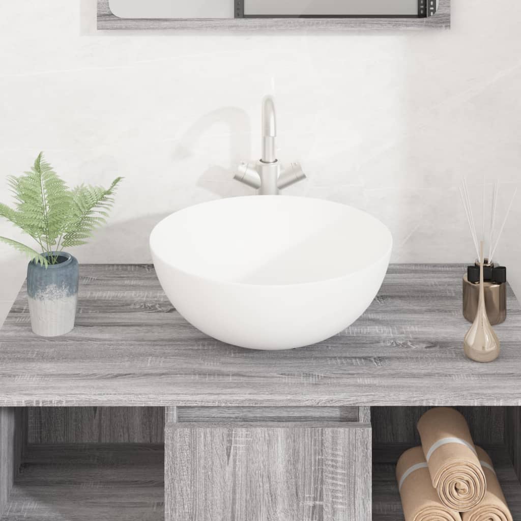 Vidaxl Washbasin 36x15 cm Bianco in ceramica rotonda