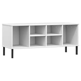 VidaXL Schuhregal mit Metallbeinen Oslo 106x35x45 cm Kiefernholz weiß