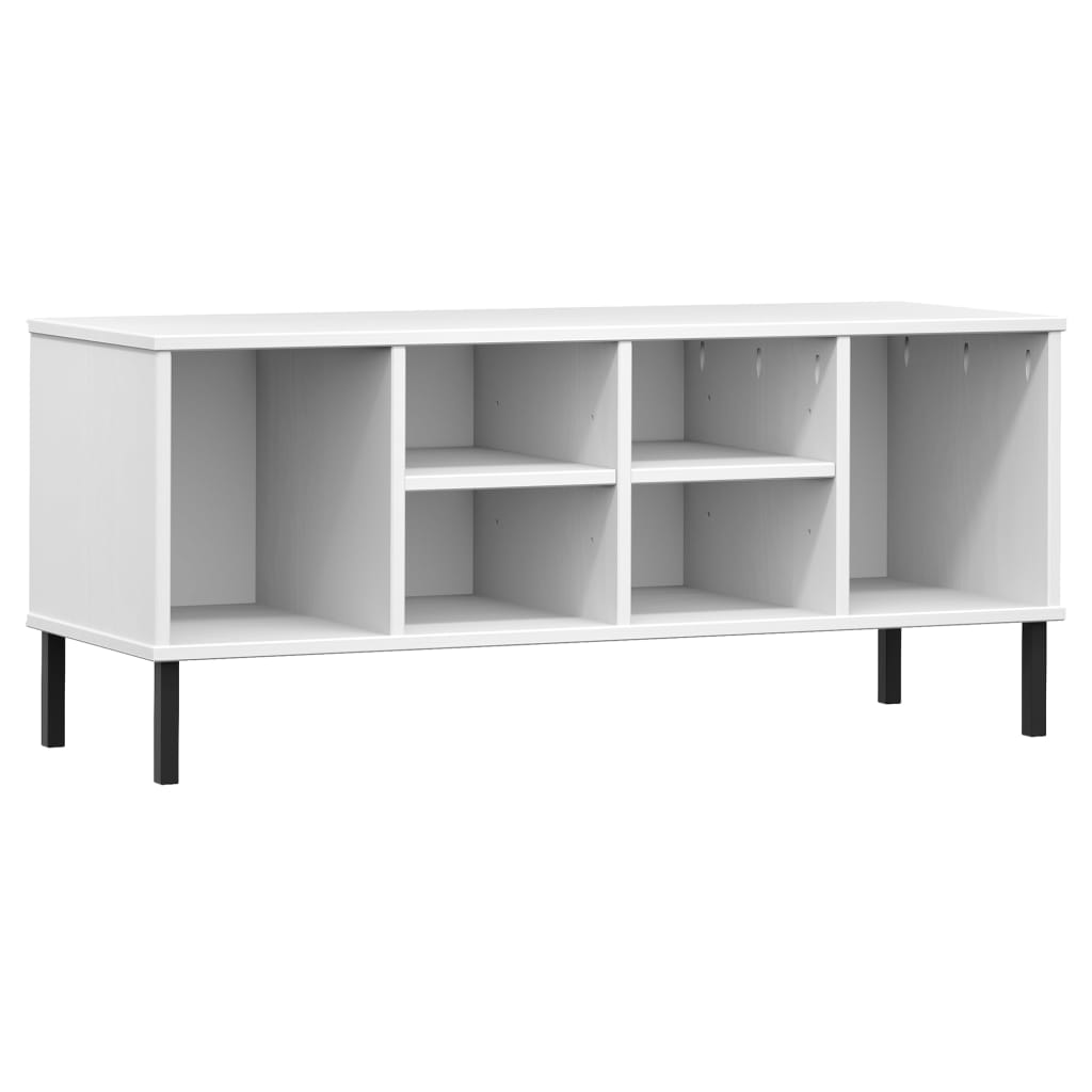 Bidaxl sko rack med metallben Oslo 106x35x45 cm tallvitt