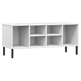 Vidaxl sko rack med metalben Oslo 106x35x45 cm fyrretræ hvid