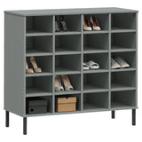 Rack de chaussures Vidaxl avec des jambes en métal Oslo 95x35x86 cm Gris gris de pin