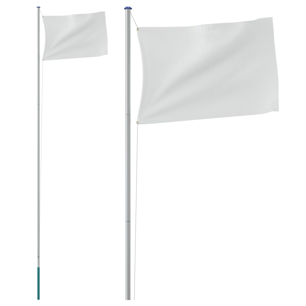 Vidaxl flagpole divisible 6.23 m aluminum silver colored