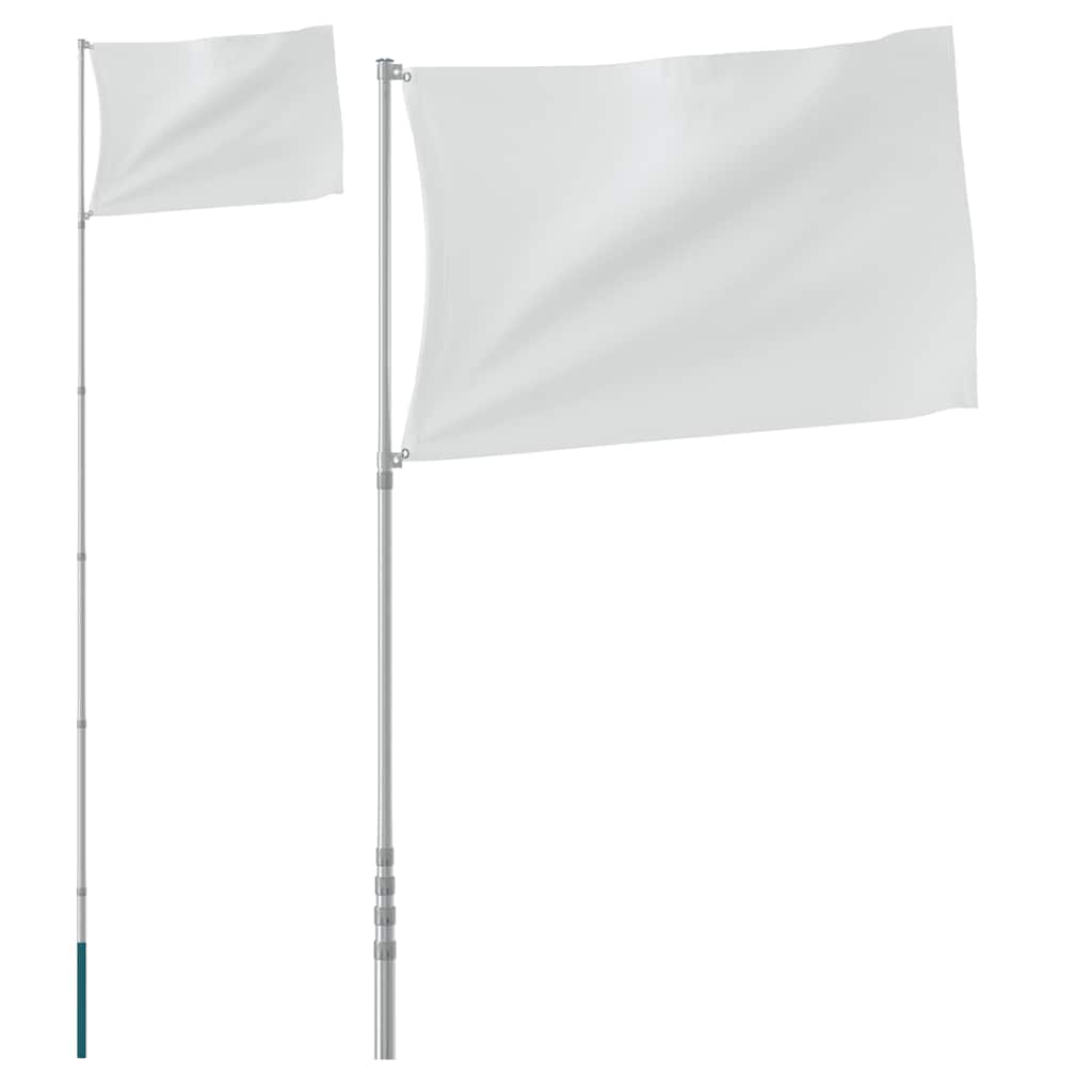 Vidaxx Fahnenmast Teleskop 5,55 m Aluminium silberfarben