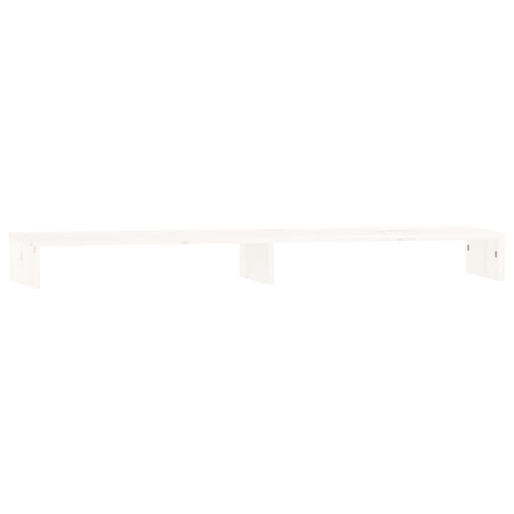 VidaXL Monitorständer 100x27x10 cm massives Kiefernholz weiß