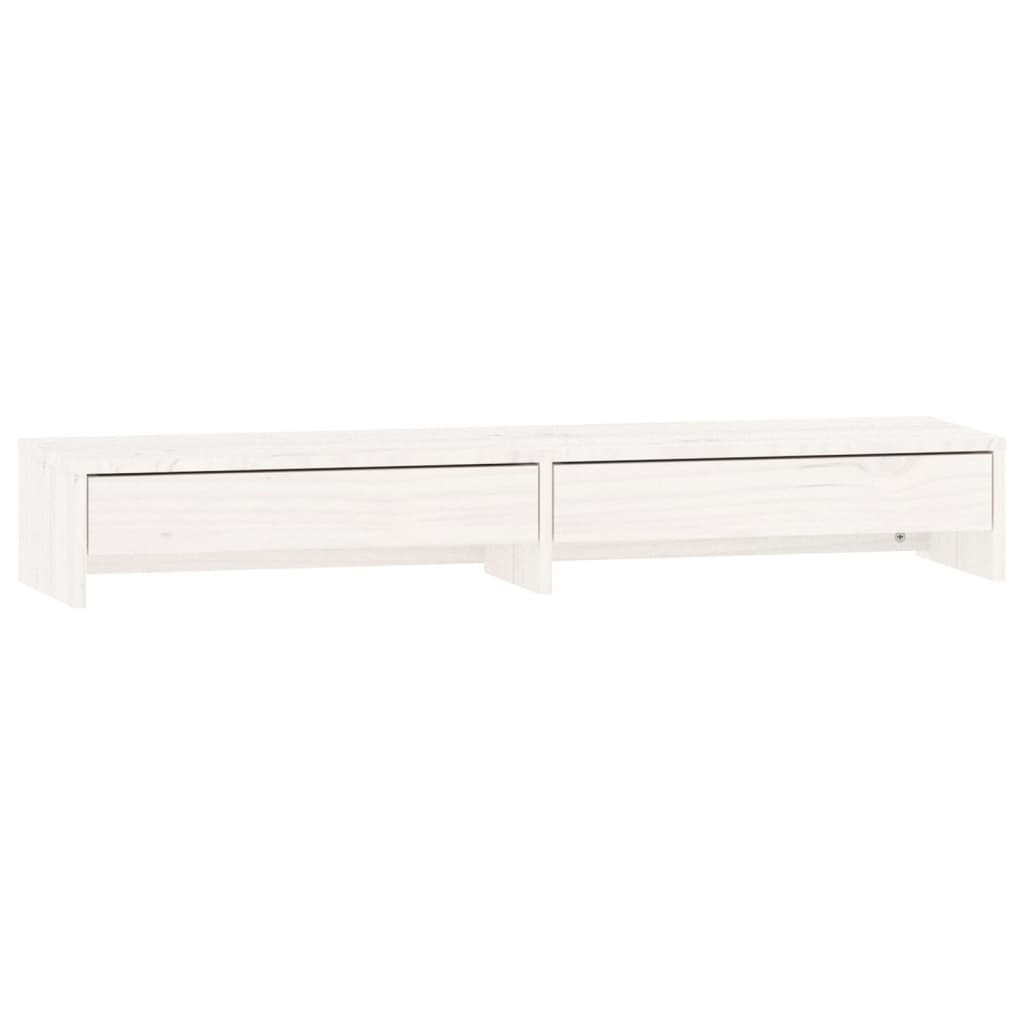 Vidaxx Monitorständer 100x27x15 cm massives Kiefernholz weiß