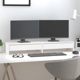 Vidaxx Monitorständer 100x27x15 cm massives Kiefernholz weiß